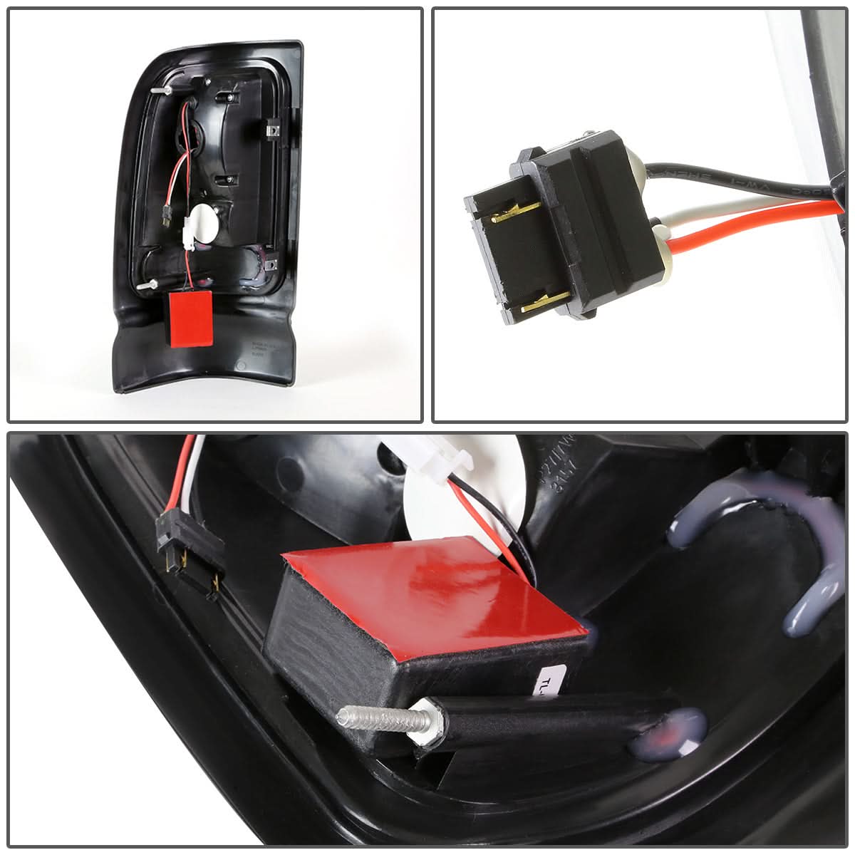 94-02 Dodge Ram LED Tail Lights Chrome Red