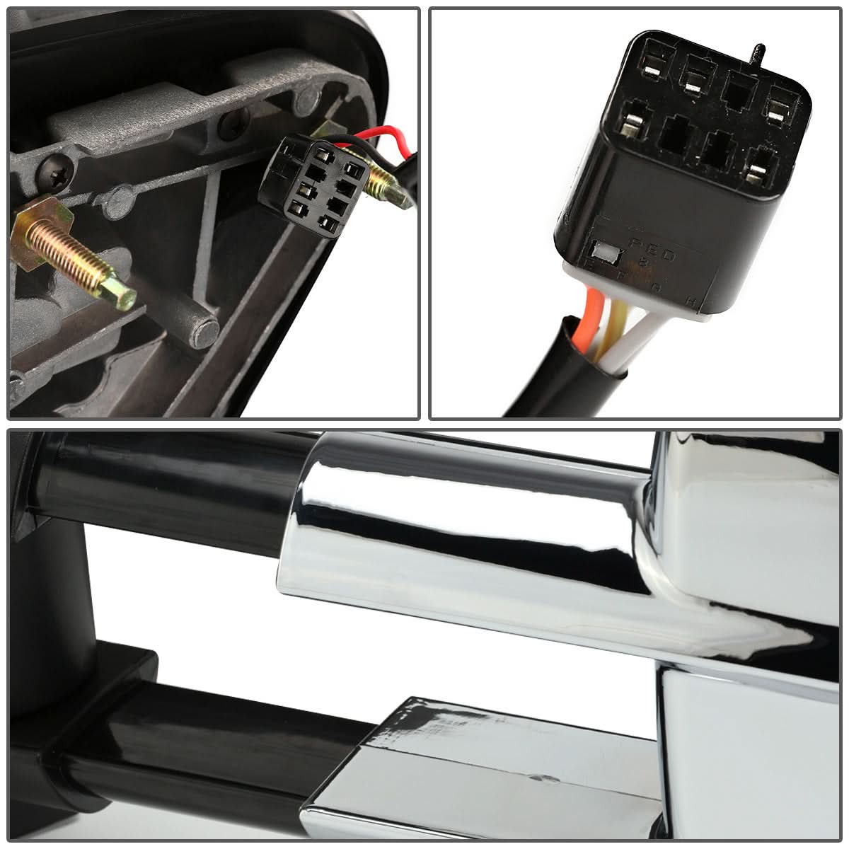 99-02 Chevy Silverado GMC Sierra Towing Mirrors Powered Heated Chrome