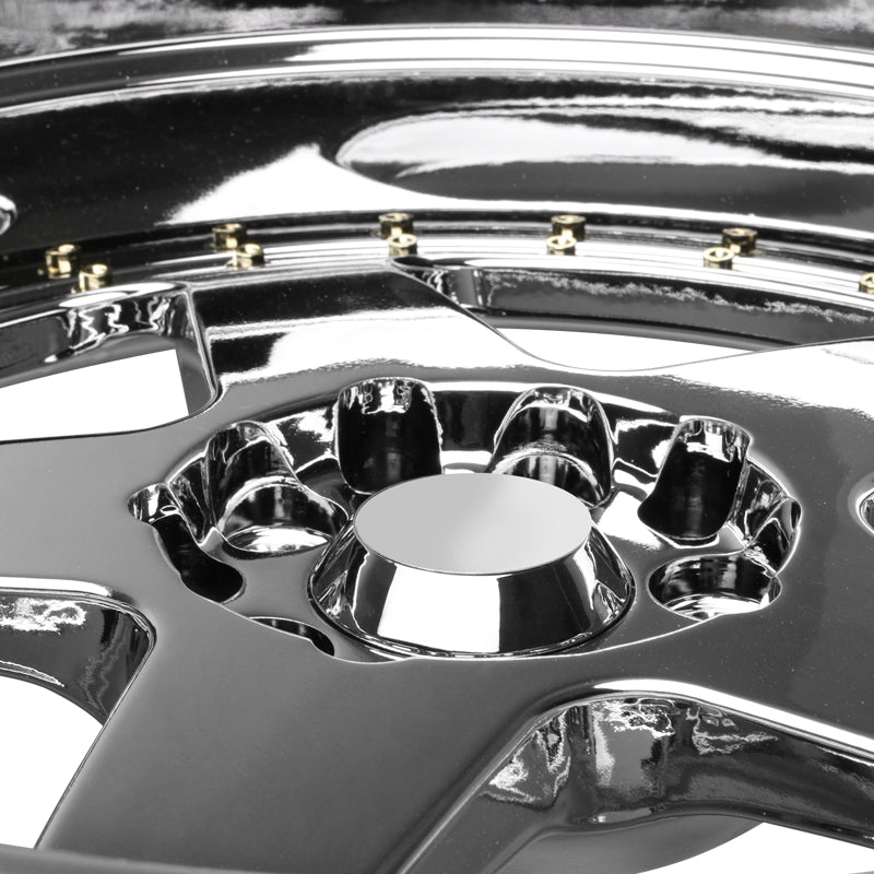 (4) 18X9.0 +30 5X100 / 5X114.3 Step Lip 5 Spoke Wheels Rims - Chrome
