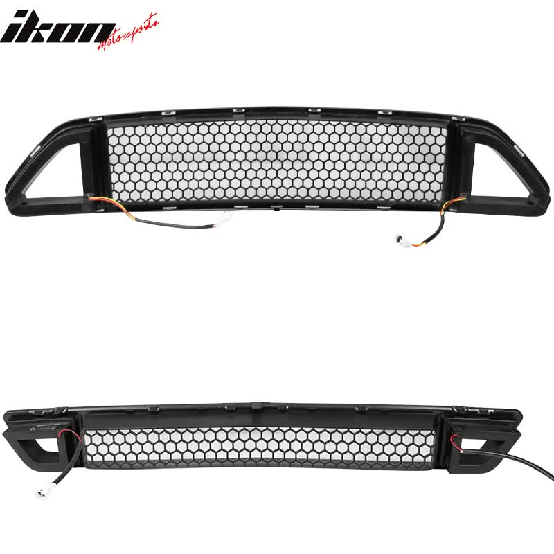 2015-2017Â Ford Mustang Front Upper Mesh Grille Smoked DRL Turn Signal
