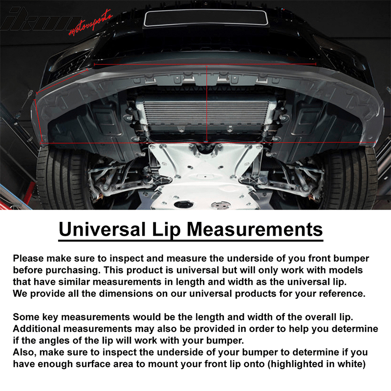 100" Ford Front Bumper Lip Splitter Chin Side Spoiler Rubber Foam