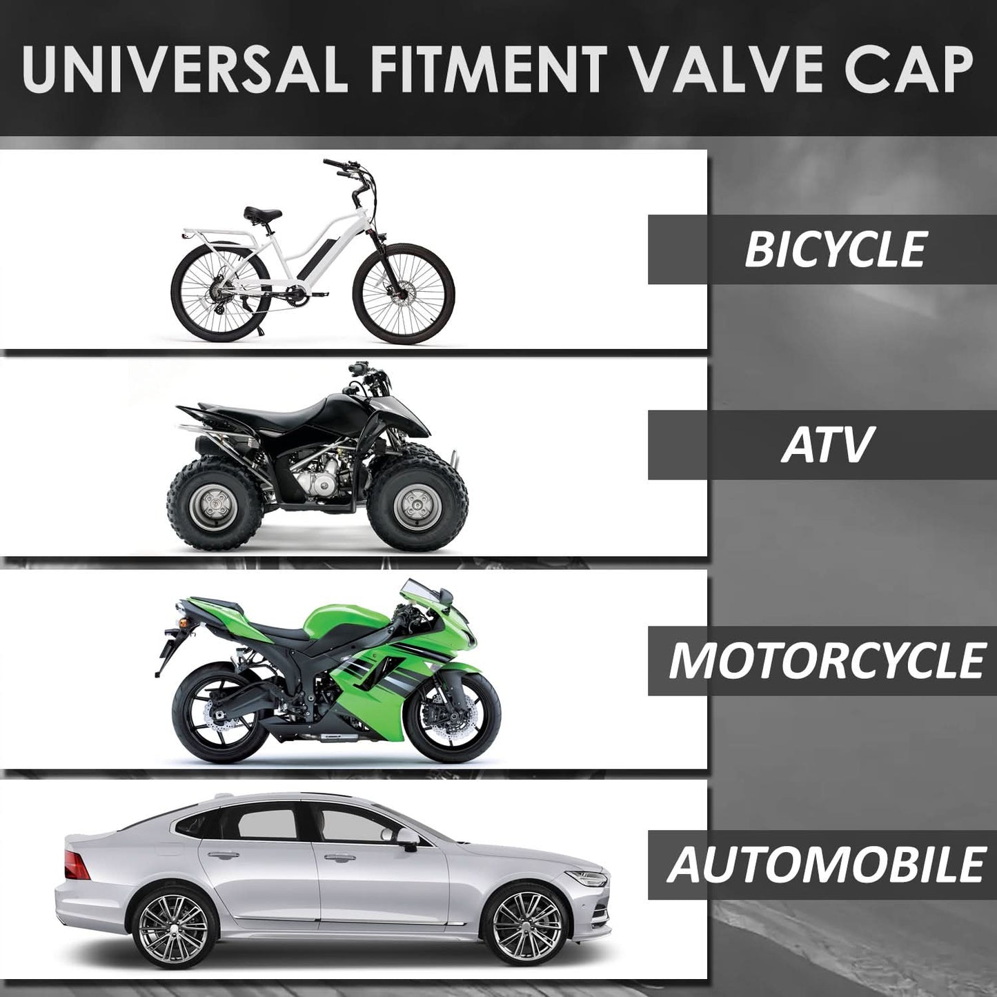 RT 163 Hex Flat Top Valve Caps - Silver