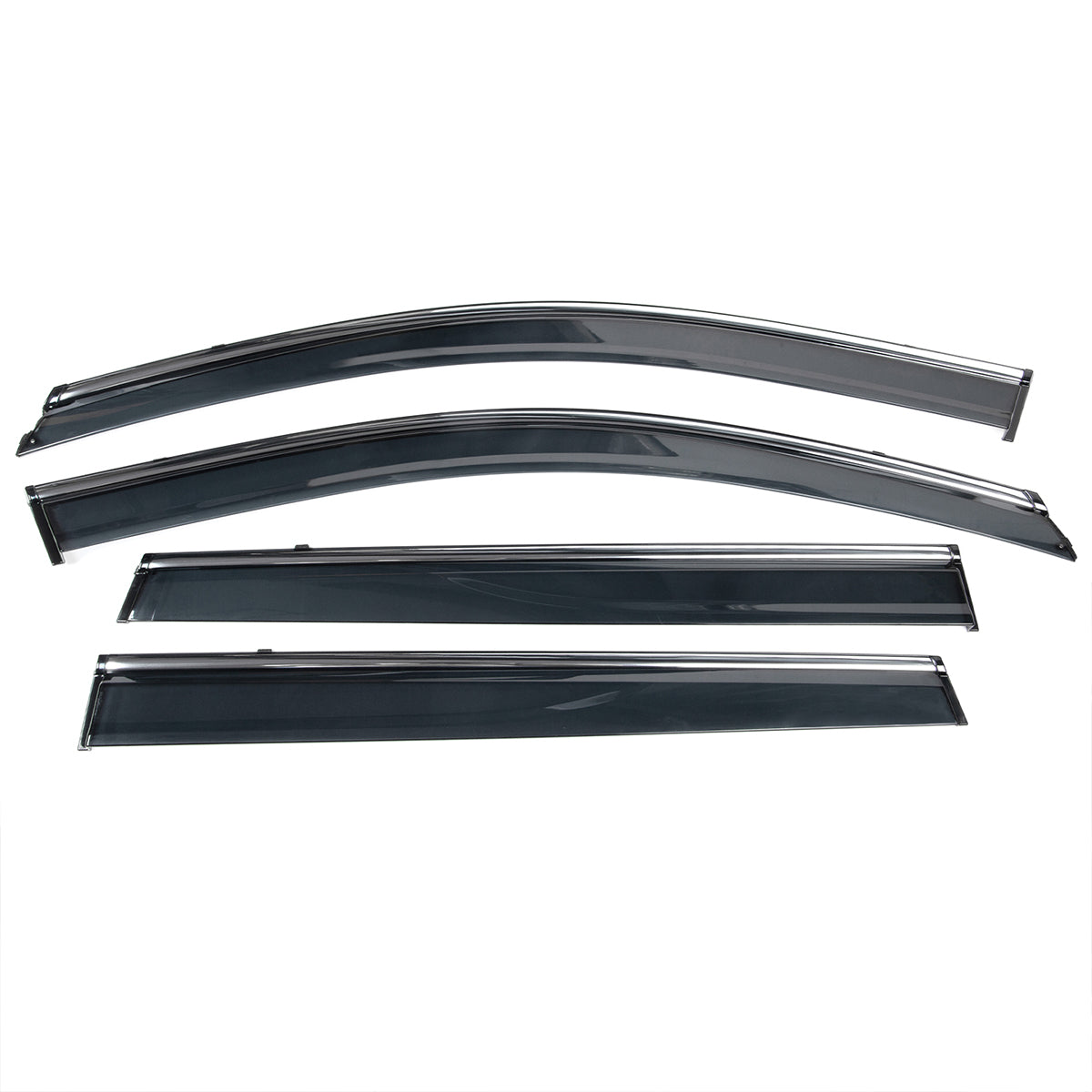 2014-2023 Jeep Cherokee Tape On Smoke w/ Chrome Trim Window Visors PC