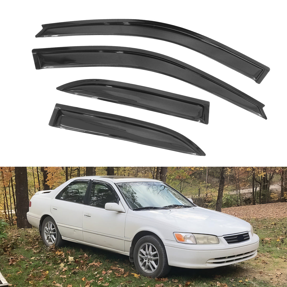 1997-2001 Toyota Camry Sedan Tape On Window Visors Smoke Acrylic