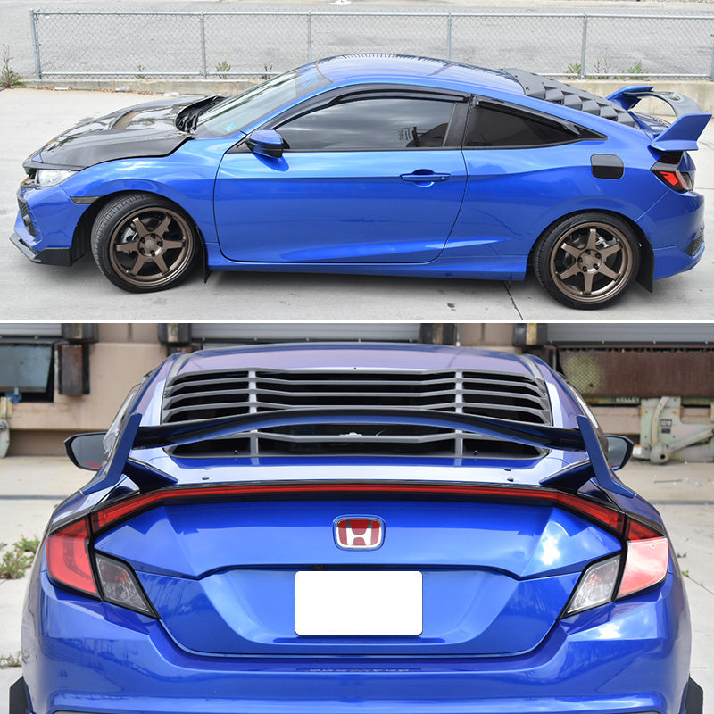 2016-2020 Honda Civic 2Dr Coupe Black Rear Window Louver ABS