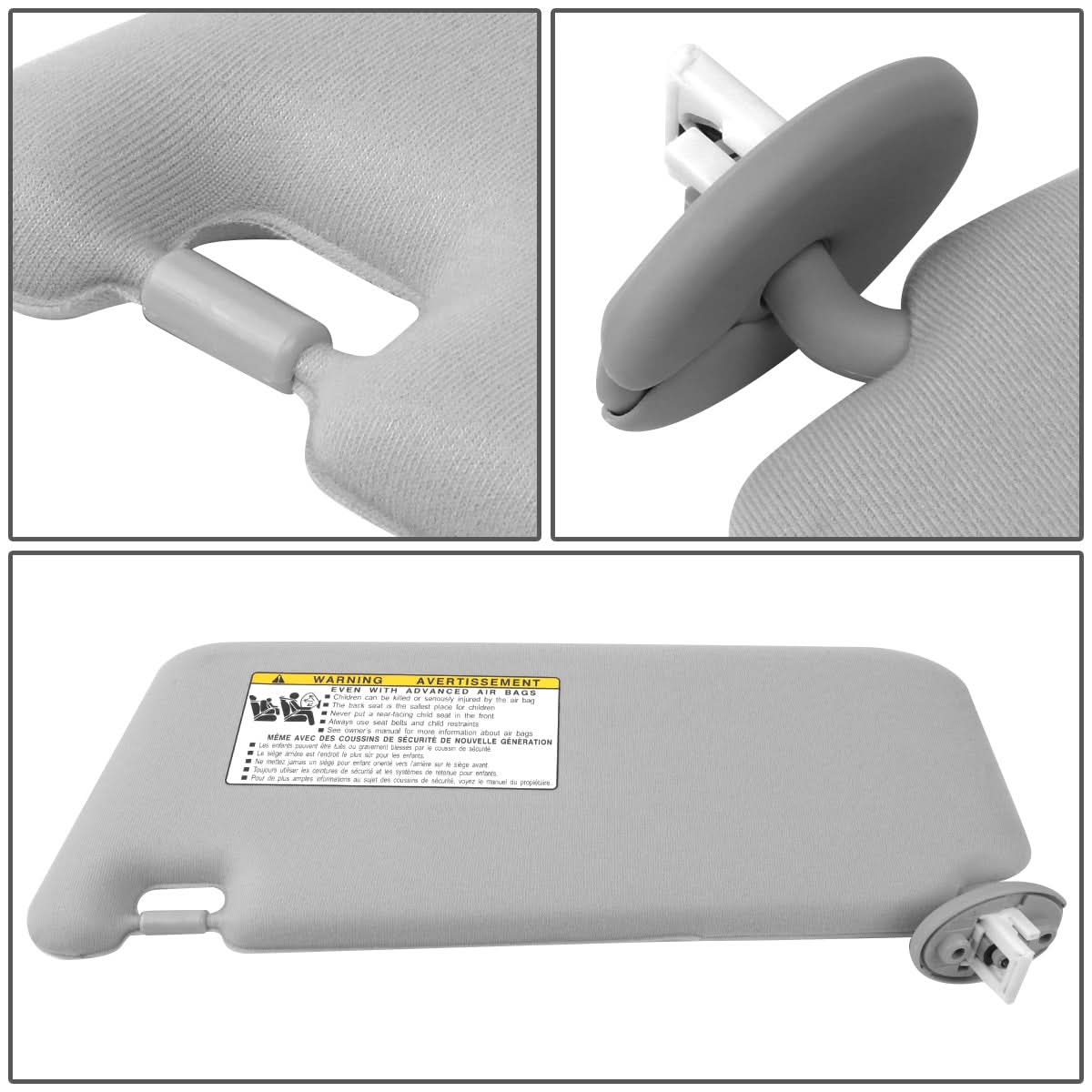 2009-2016 Toyota Venza Sun Visor Passenger Side Gray