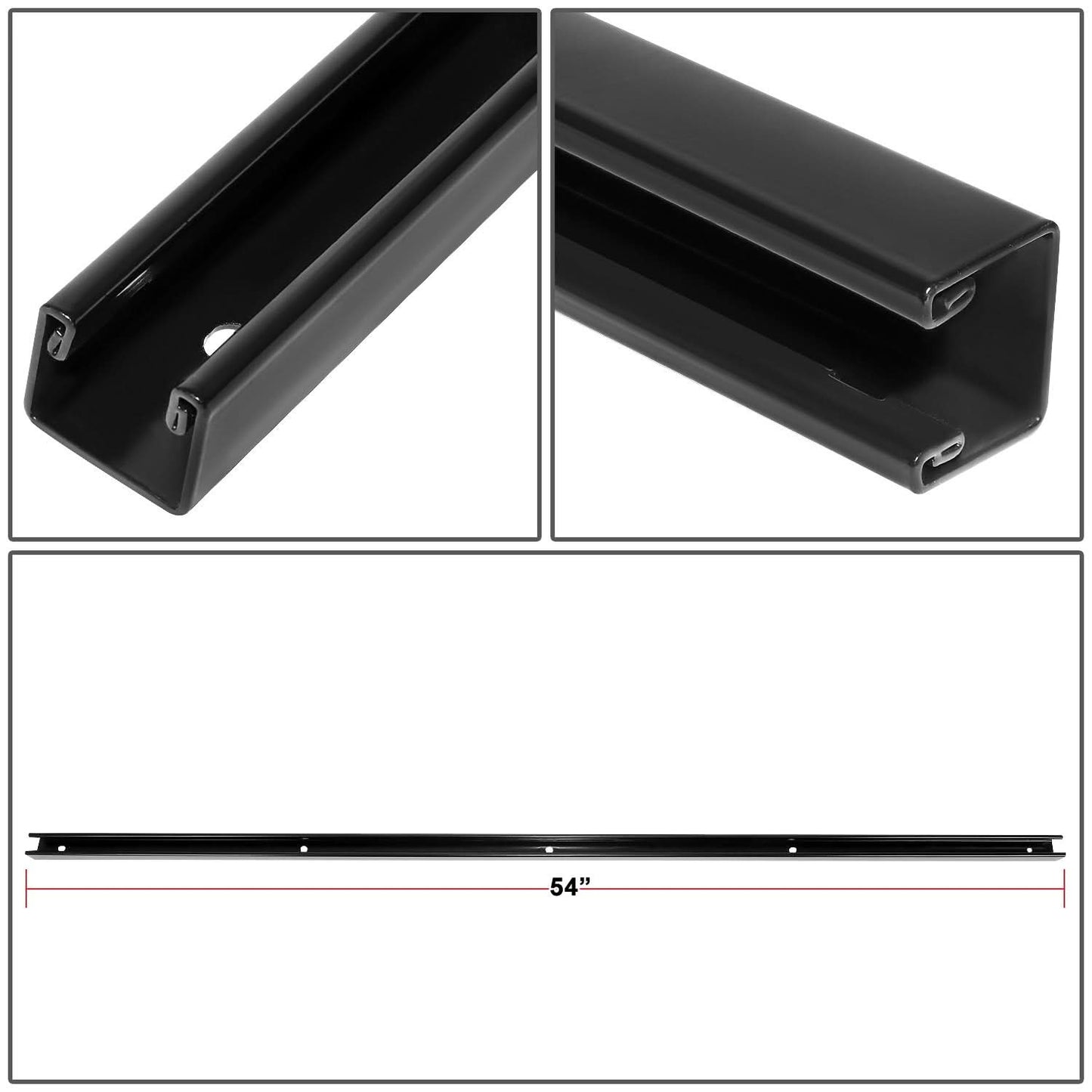 2016-2020 Toyota Tacoma Cargo Bed Header Deck Rail - Black