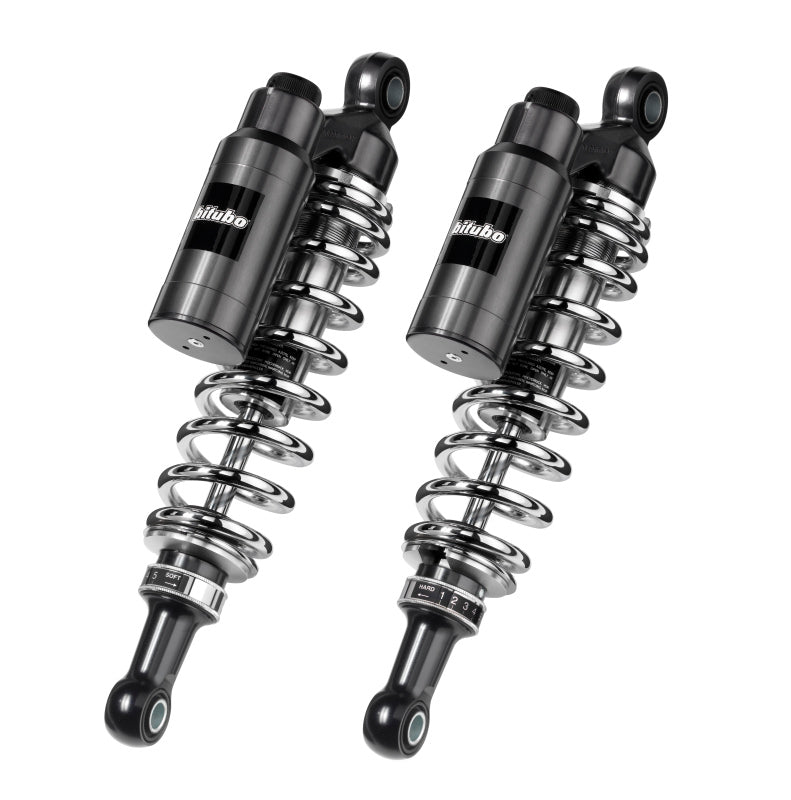Bitubo Suspension Bitubo WMT0 Twinshocks Adj.: Spring Preload, Reb., Comp., Length 361mm, Piggyback Tank, Chr Edition T0022WMT03