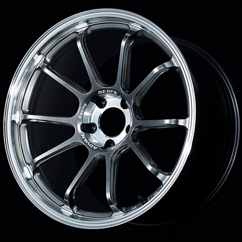 Advan RZ-DF2 19x9.0 / +25 Offset / 5x114.3 / 73mm Bore / Diamond Cut and Hyper Platinum Black YAF9I25EDHPB