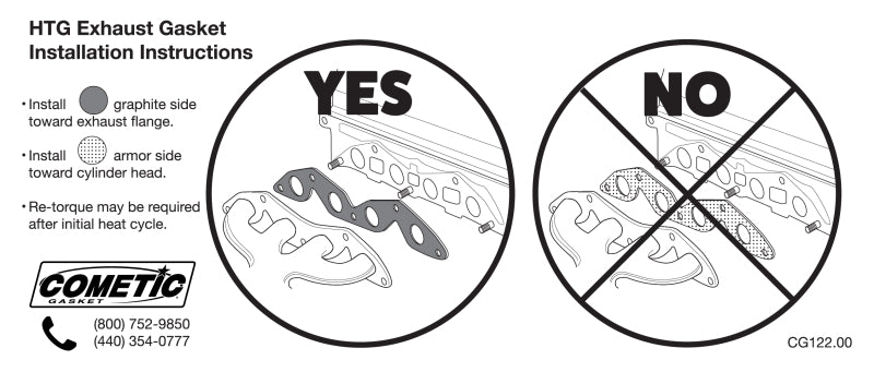 Cometic Gasket Cometic Pontiac V8 .094in HTG Exhaust Manifold Gasket Set - 1.940in x 1.500in D/Oval Ports C15308HTG