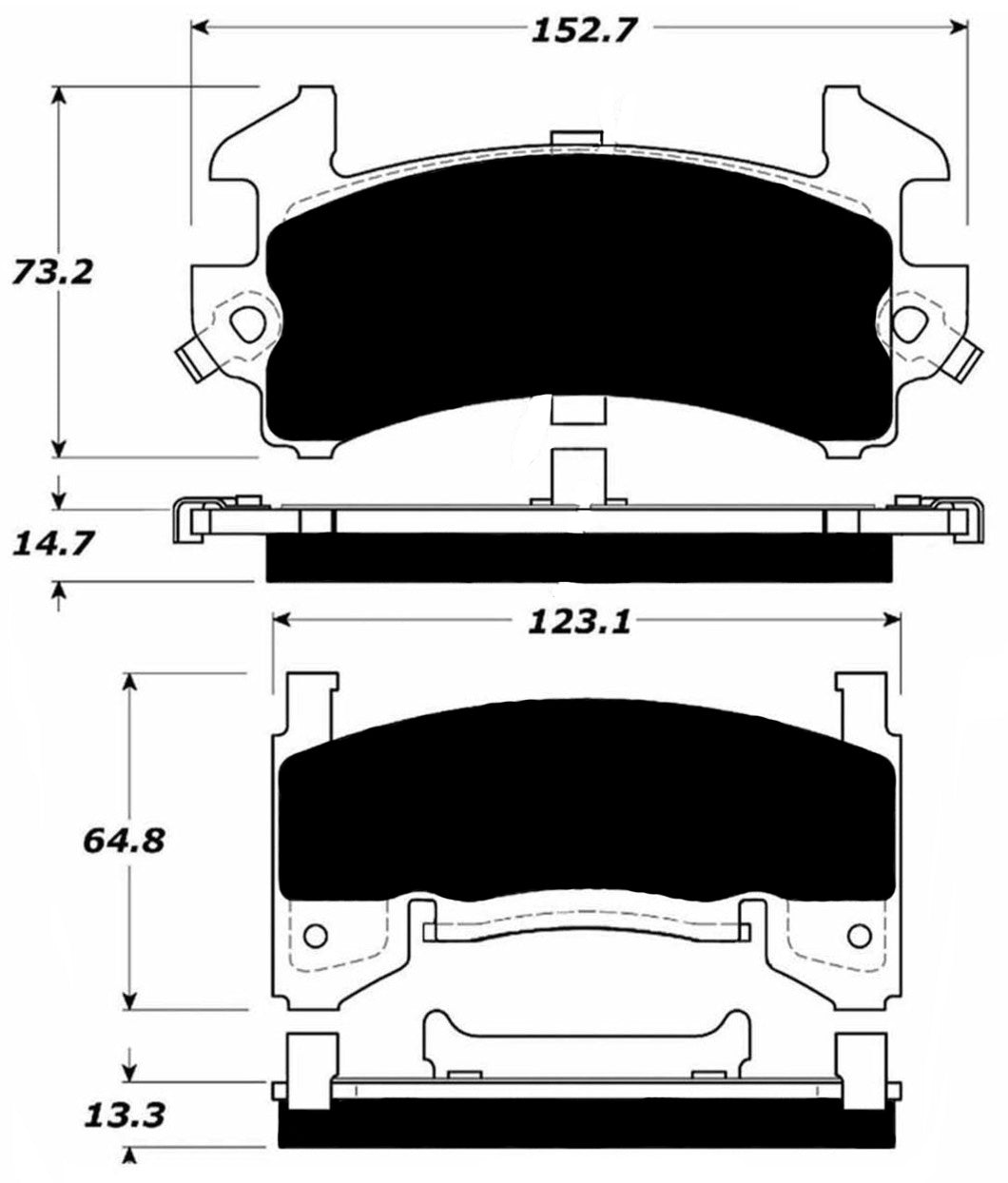 Porterfield Brake Pads for 1991 CHEVROLET CAMARO w/Rear Drums