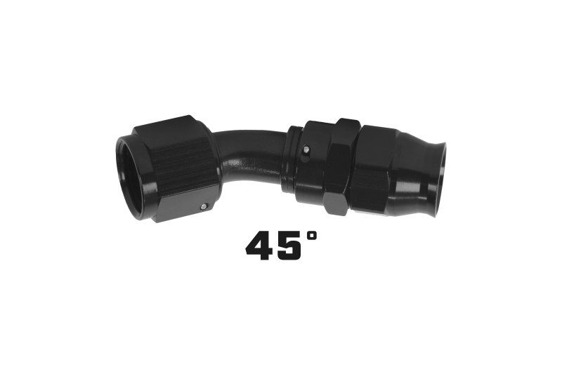 Aeromotive PTFE Hose End - AN-08 - 45 Deg - Black Anodized 15354