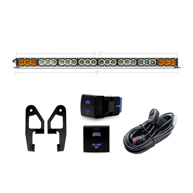 Cali Raised LED Cali Raised 2024+ Toyota Tacoma Premium Roof Rack Front Light Bar Kit - 43 In Dual Function CR4109