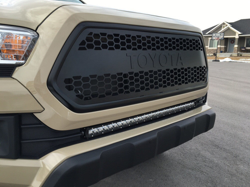 Cali Raised LED Cali Raised 2016-2023 Toyota Tacoma 32In Lower Bumper Flush Slim Light Bar Kit - Blue Backlight-Tall CR2849