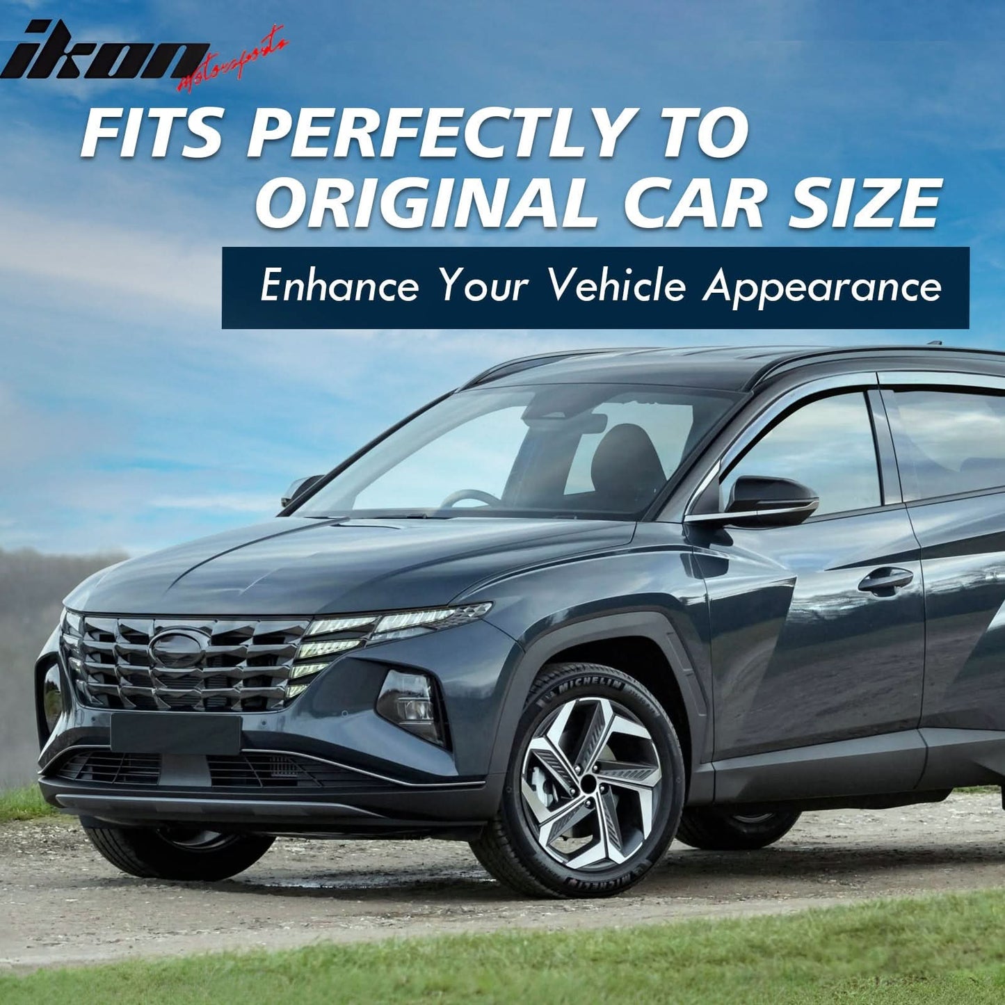 2011-2016 Hyundai Elantra Dark Smoke Window Visors Rain Sun Guard ABS