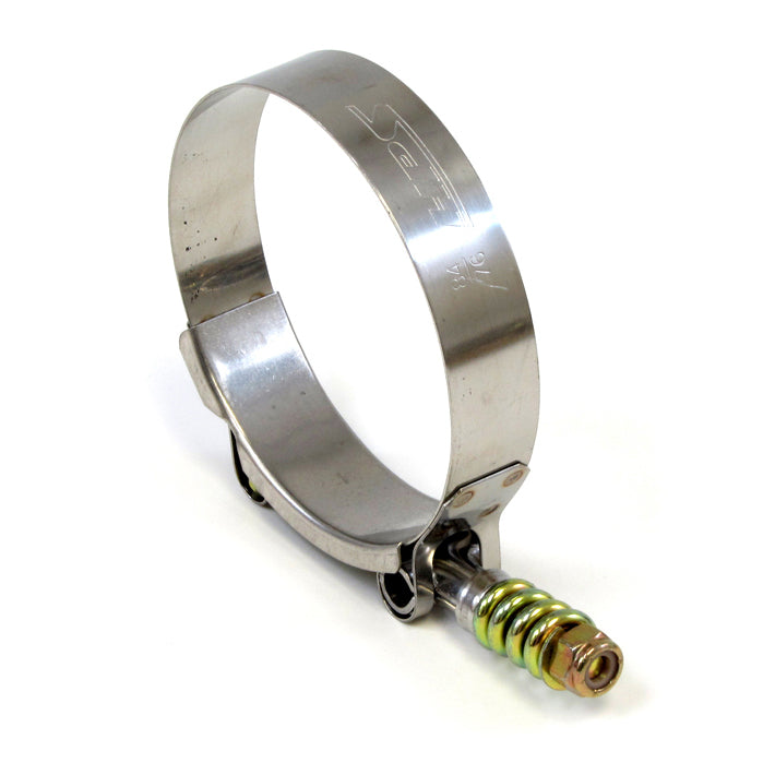 HPS Performance Products HPS Stainless Steel Spring Loaded T-Bolt Hose Clamp SAE 84 fits 3.25" ID hose, Range: 3.5"-3.82" (89mm-97mm)