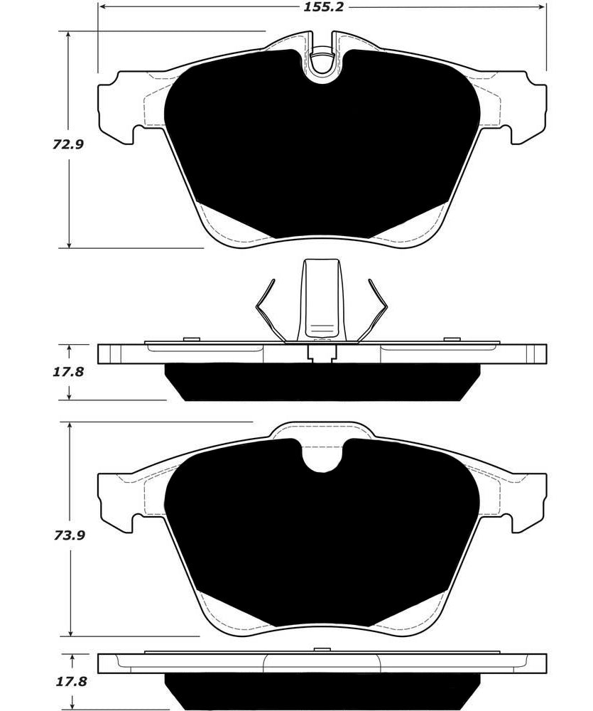 Porterfield Brake Pads for 2017 JAGUAR XJ/XJL V6
