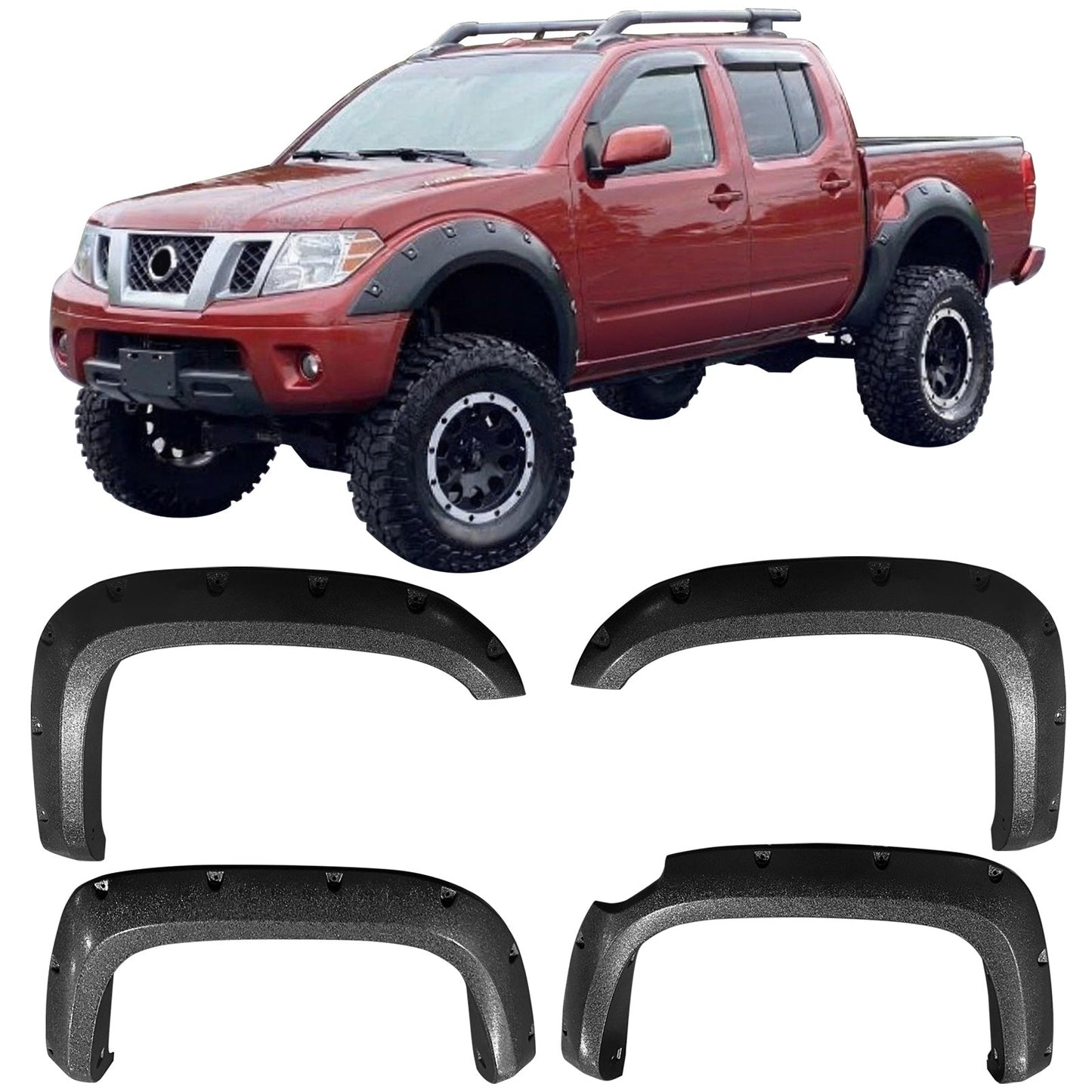 2015-2020 Chevy Colorado Short Bed Rivet Bolt Style Fender Flares ABS