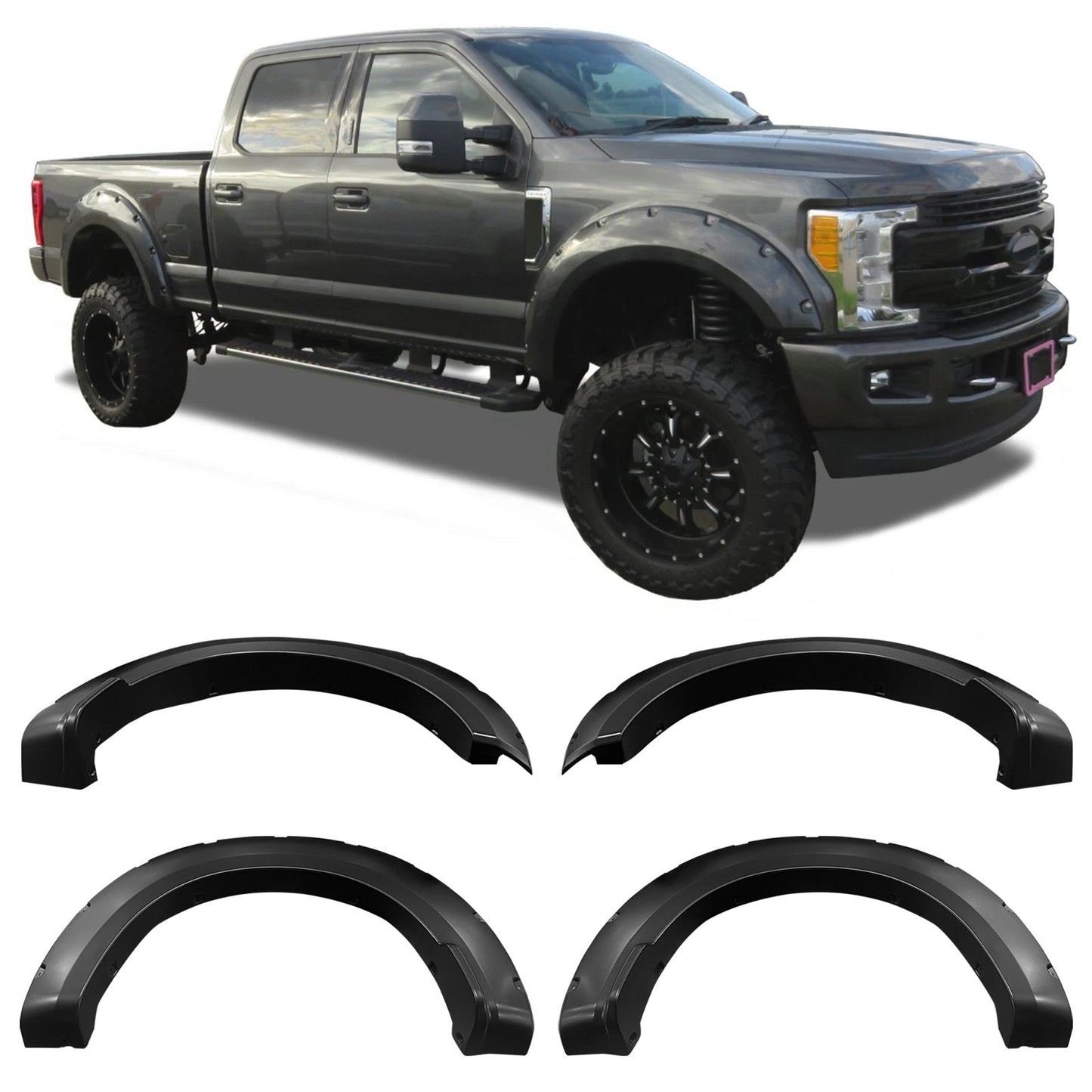 2017-2020 Ford F-250 Superduty Pocket Riveted Style Wheel Fender Flare