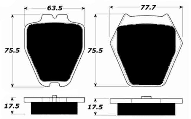 Porterfield Brake Pads for 2006 AUDI Allroad 4 Pad Front Caliper 4.2L V8