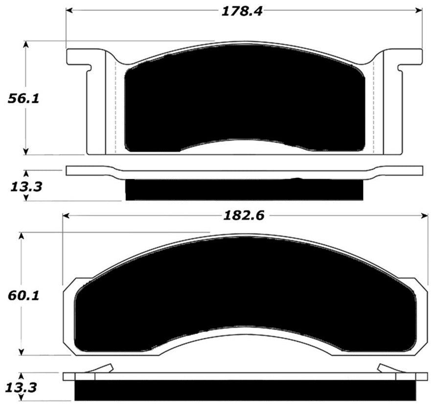 Porterfield Brake Pads for 1968 FORD MUSTANG 427 V8 w/Front Discs
