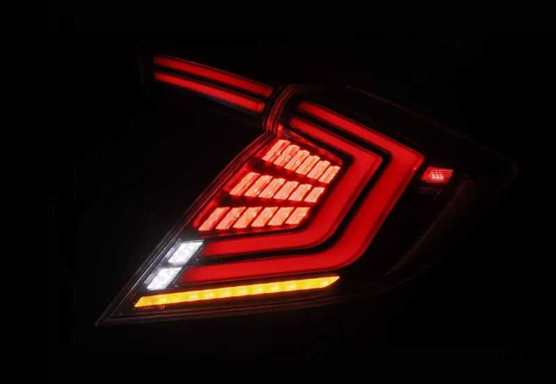 AlphaRex 16-21 Honda Civic Hatchback / Type-R FK8 Nova-Series LED Tail Lights (Pair) - Black 676020 *Discontinued