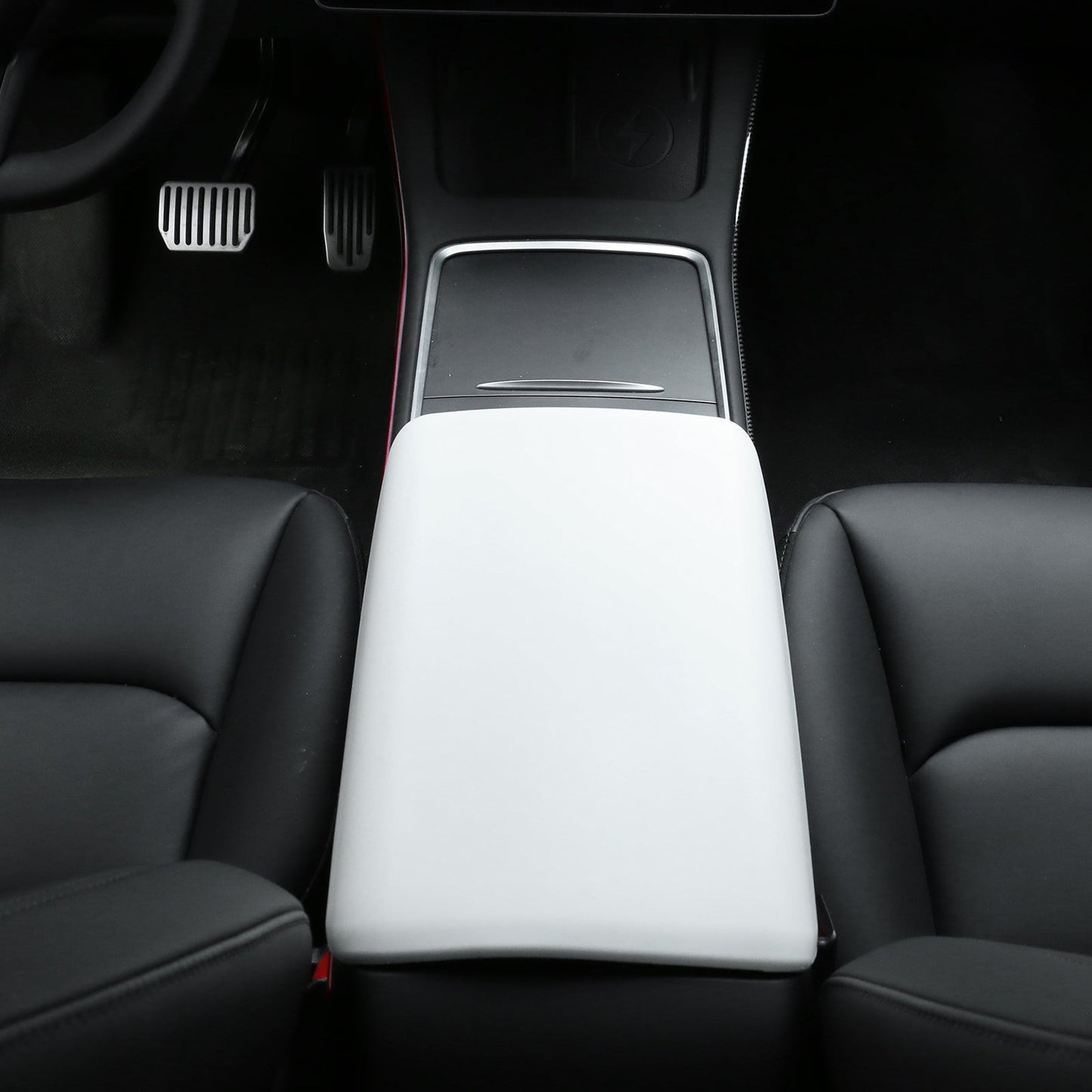 2020-2024 Tesla Model Y & 2017-2023 Model 3 Armrest Cover White TPE
