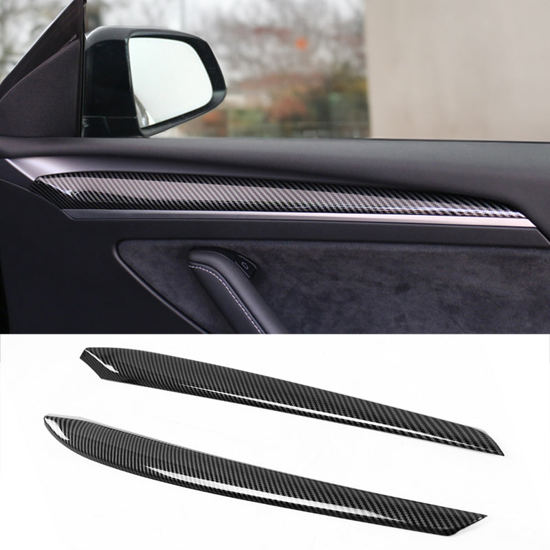 2021-2023 Tesla 3 & 2023 Y Carbon Fiber Center Front Door Panel ABS
