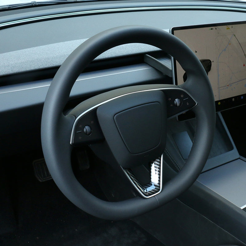 2024-2025 Tesla Model 3 Carbon Fiber Print Steering Wheel Panel Trim