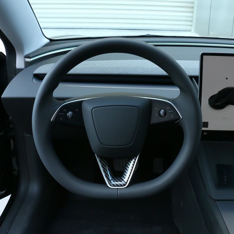 2024-2025 Tesla Model 3 Carbon Fiber Print Steering Wheel Panel Trim