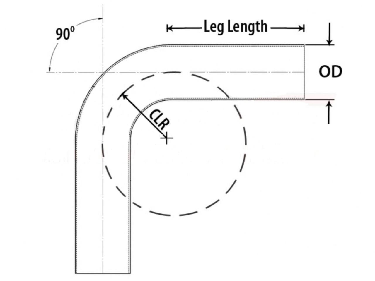 HPS Performance Products HPS 4-1/2" OD 90 Degree Bend 6061 Aluminum Elbow Pipe Tubing 12 gauge w/ 6" CLR