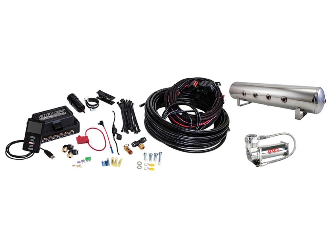 AIRLIFT 3P (3/8"Air Line,4 Gallon 7-Port Lightweight Polished,Viair 444C Comp)
