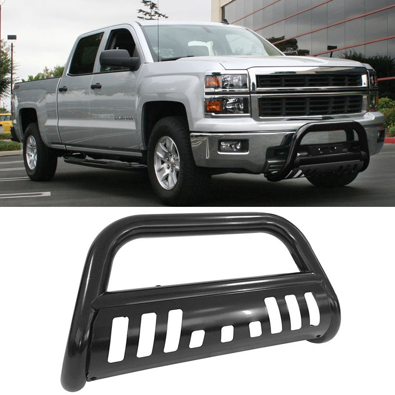 2007-2014 Silverado Sierra 2500 3500HD 3" Tublar Black Bull Bar Steel