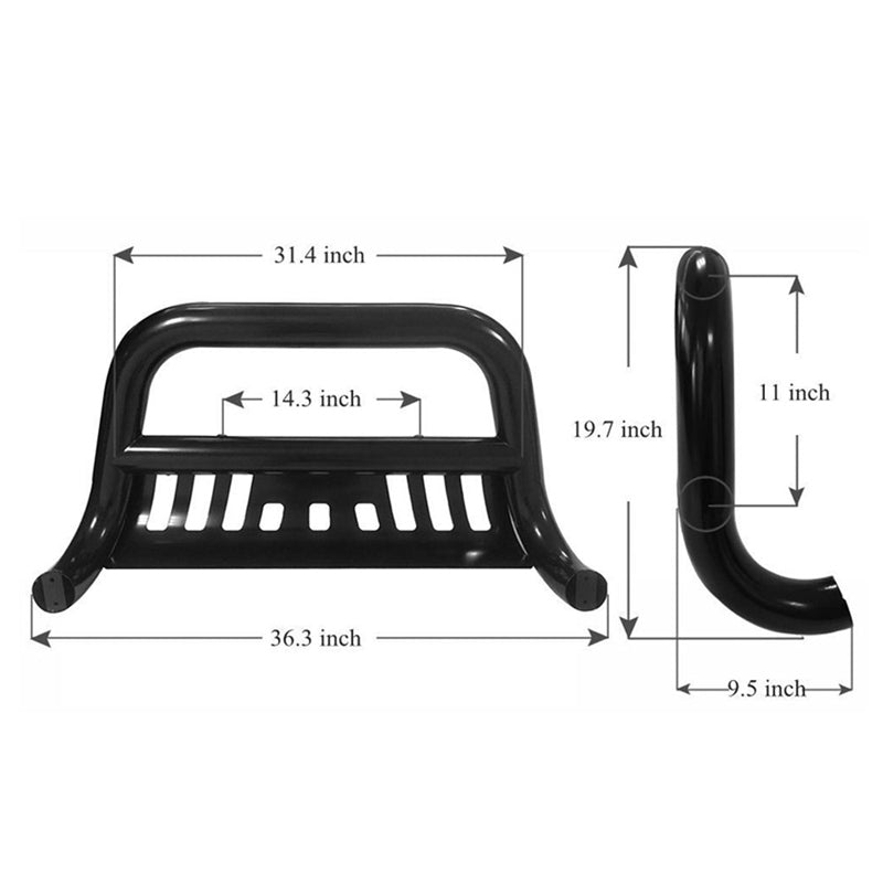2007-2014 Silverado Sierra 2500 3500HD 3" Tublar Black Bull Bar Steel