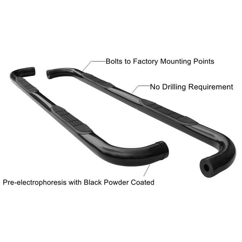 2009-2014 Dodge Journey 3" Round Hole Side Steps Bars Running Boards