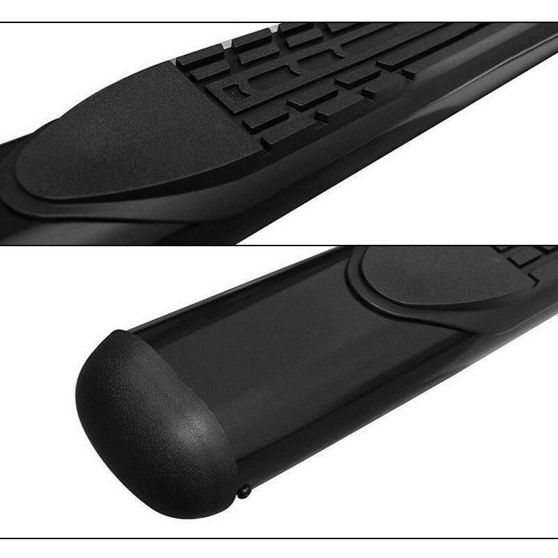 2004-2008 Ford F150 Black Powder Coat Finish Running Boards Stainless