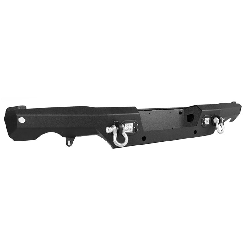 1987-2006 Jeep Wrangler TJ YJ Textured Rear Bumper 2 LED Lights D-Ring