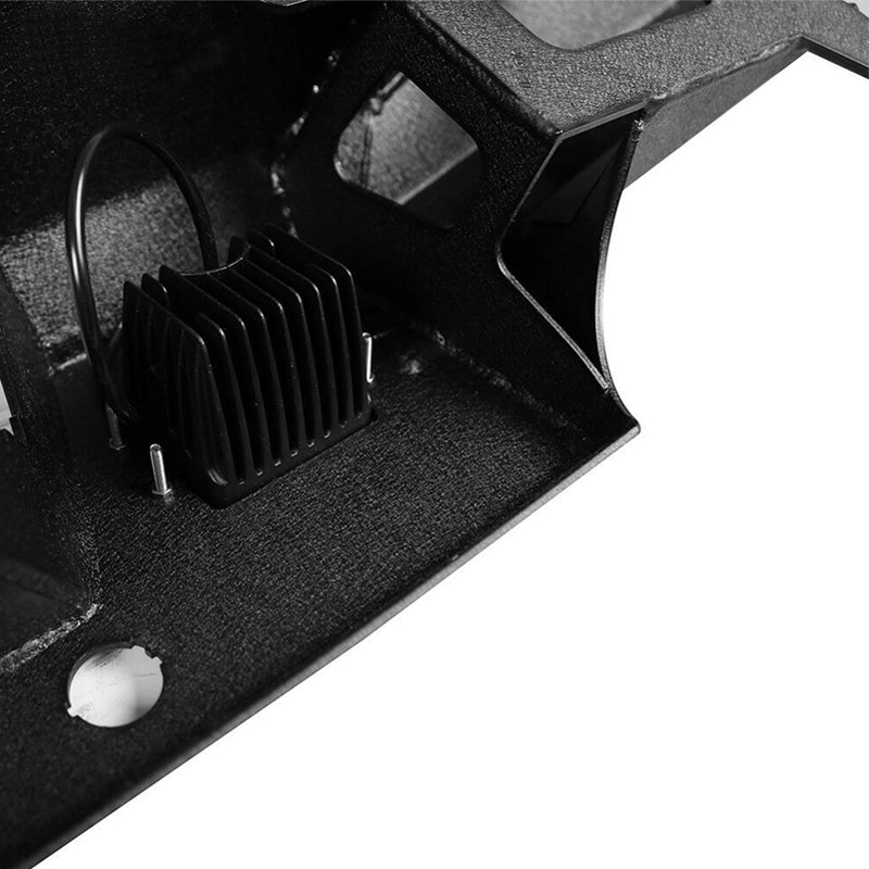1987-2006 Jeep Wrangler TJ YJ Textured Rear Bumper 2 LED Lights D-Ring