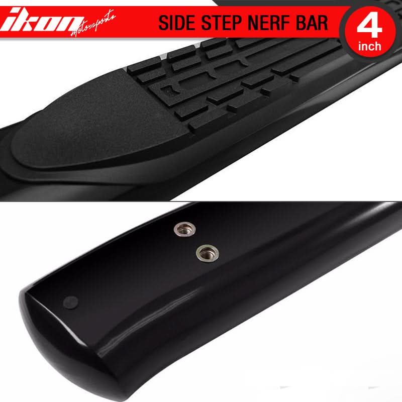 Fits 15-22 F150 Super Cab 4in Oval Black Curved Running Boards