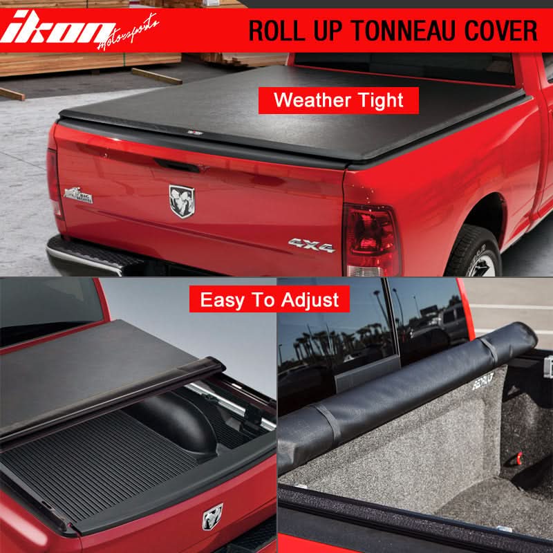 2014-2017 Chevy Silverdo Roll Lock Soft Tonneau Cover Black 5.8ft Bed