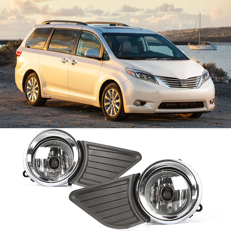 2011-2017 Toyota Sienna XL30 Chrome Fog Lights Lamps w/ Switch Wiring