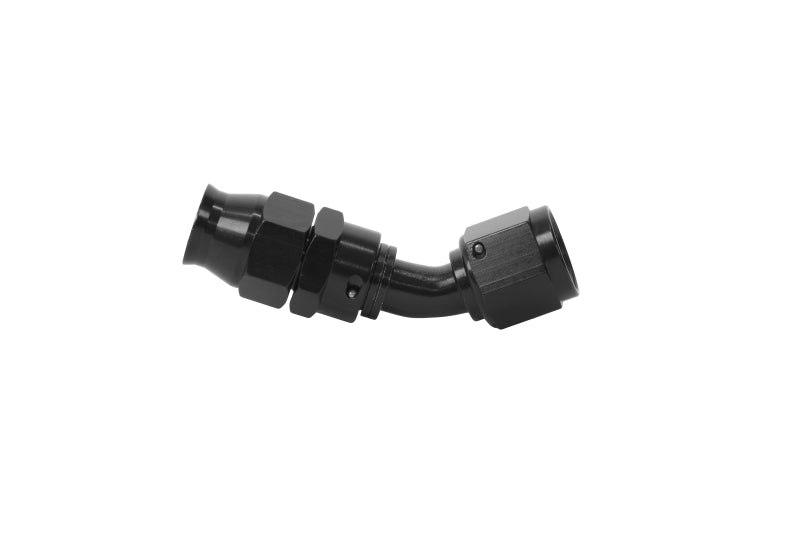 Aeromotive PTFE Hose End - AN-08 - 45 Deg - Black Anodized 15354