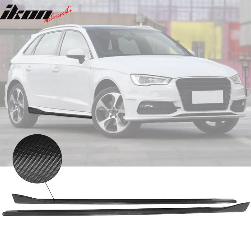 2014-2017 Audi A3 S Line S3 JC Style Side Skirts Panels Carbon Fiber
