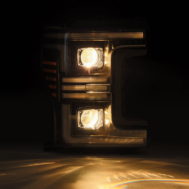 AlphaRex 17-19 Ford F-250/350/450/550  Super Duty PRO-Series Proj Headlights Black w/SeqSig & DRL 880321 *Discontinued