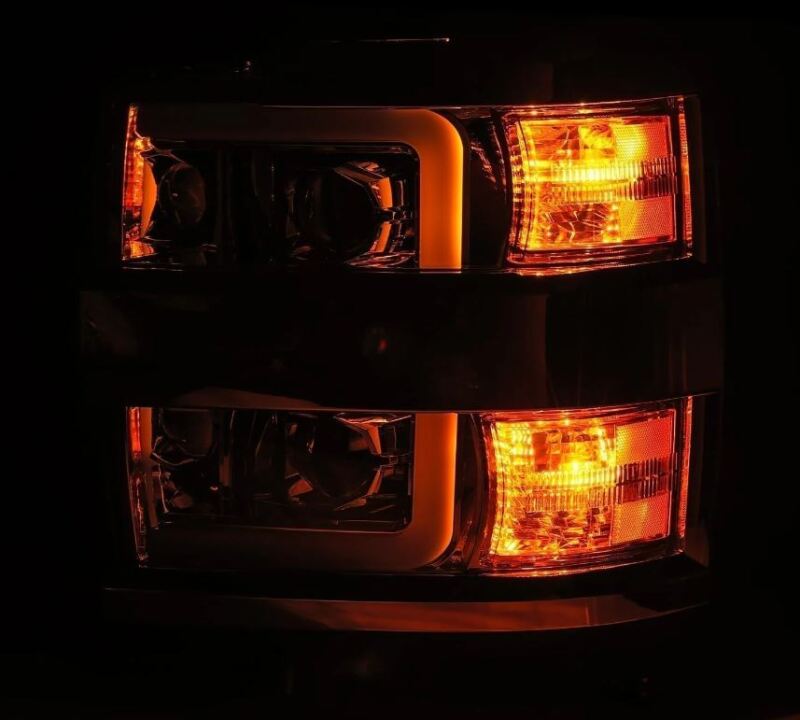 AlphaRex 15-19 Chevy Silverado 2500/3500 LUXX-Series Proj. Headlights Blk w/Actv SeqSig & SBDRL 880098 *Discontinued