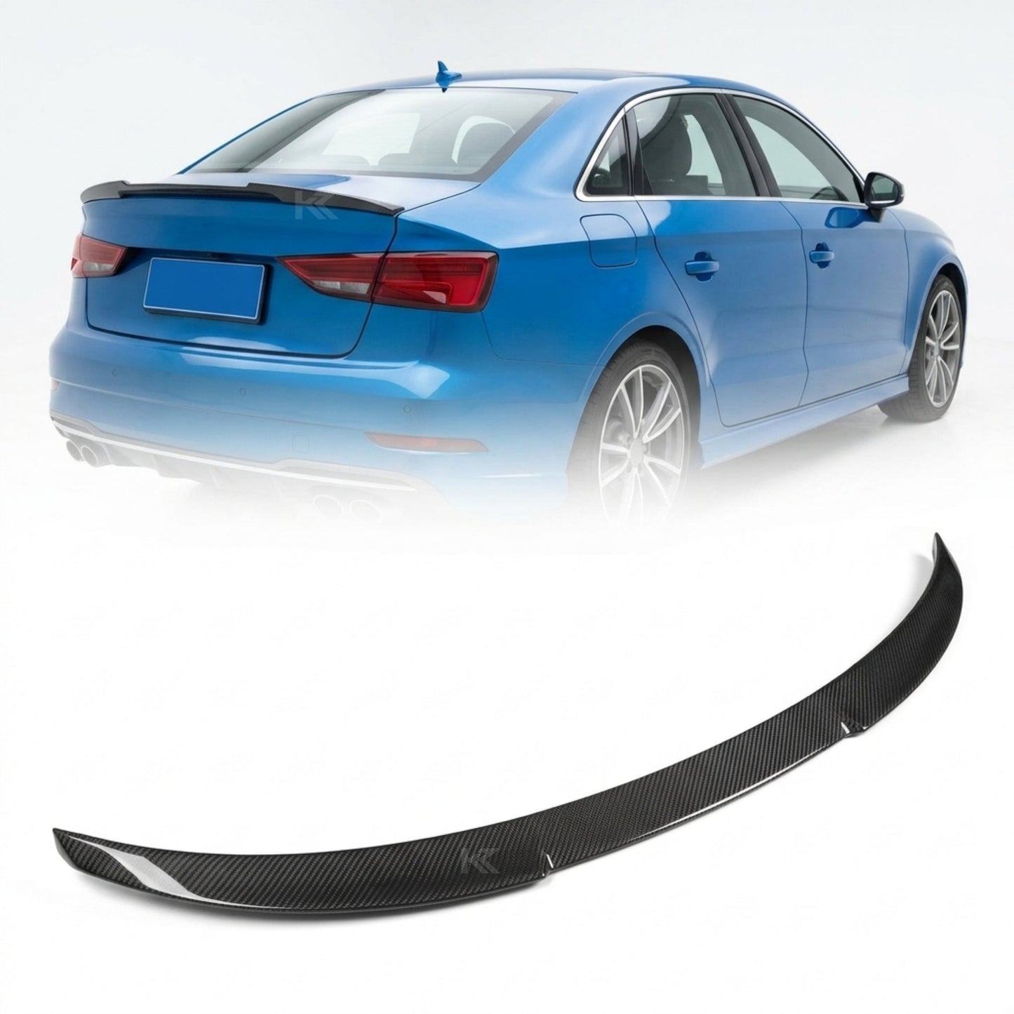 2014–2019 Audi A3 S-Line / S3 / RS3 8V Sedan Rear Trunk Spoiler Wing Lip – Carbon Fiber