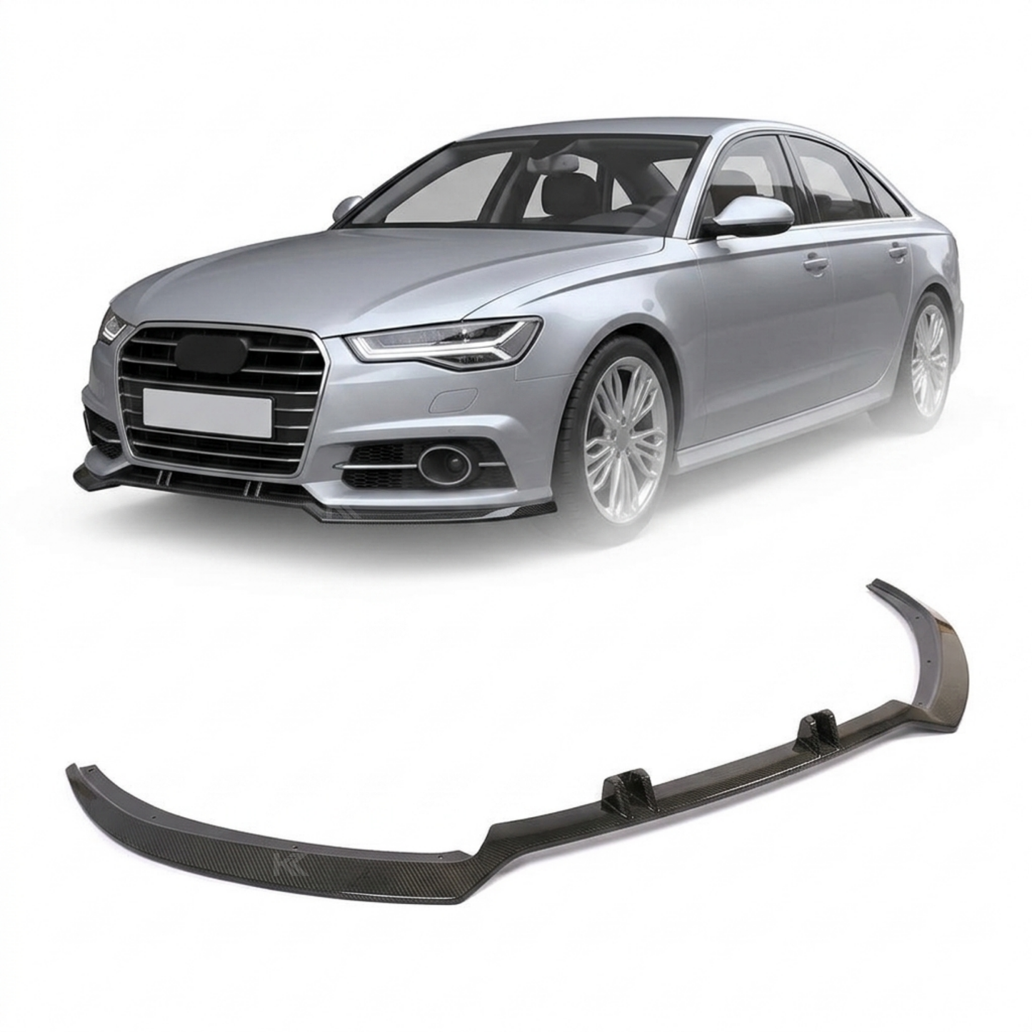 2016–2018 Audi A6 S-Line / S6 C7.5 Sedan Front Bumper Lip Splitter – Carbon Fiber