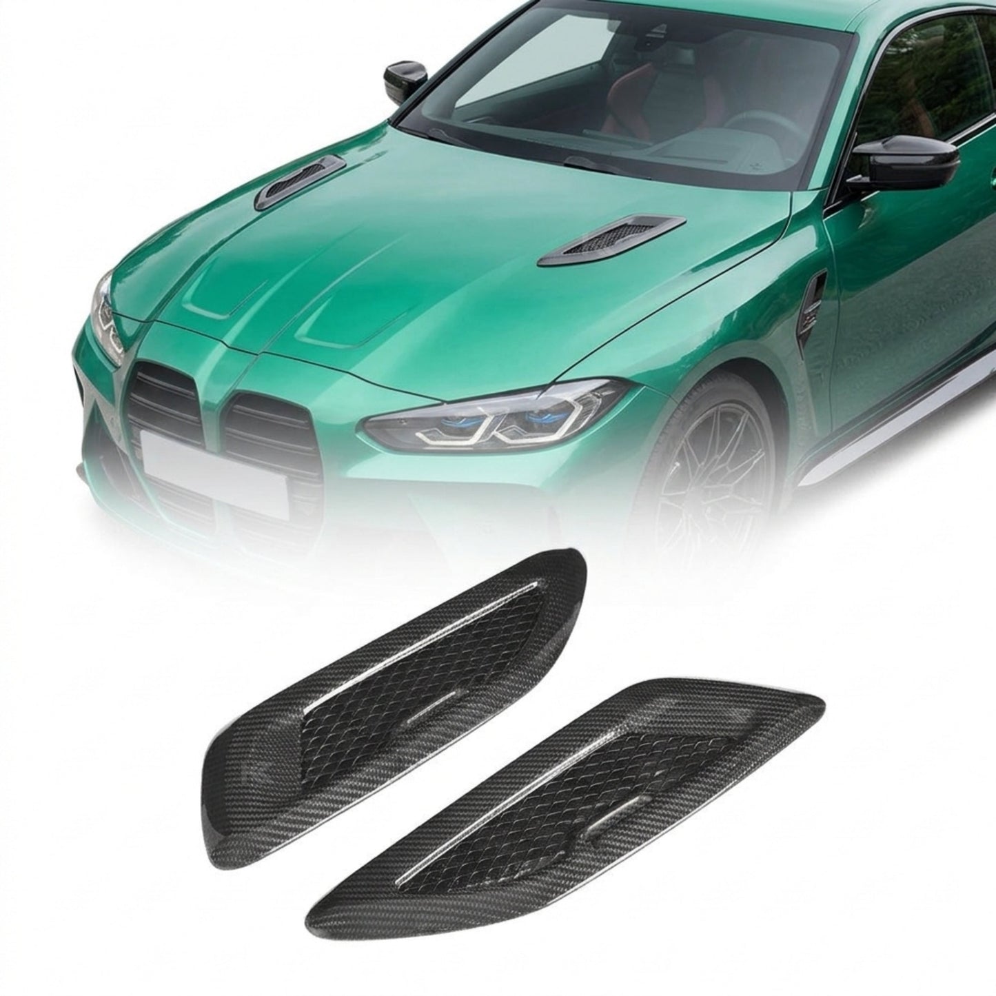 BMW F80 M3 / F82 M4 / F87 M2 / F90 M5 / G30 Universal Hood Vents – Carbon Fiber