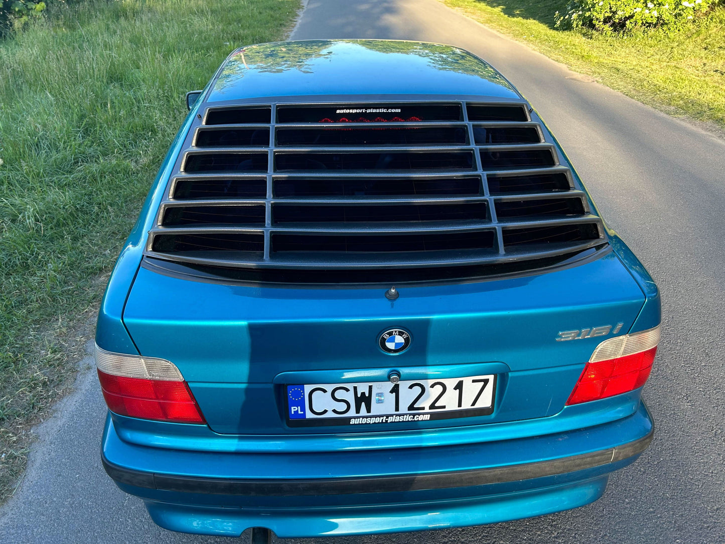 BMW E36 Compact Series 3 Black Back Windshield Louvers (1992 - 1999)