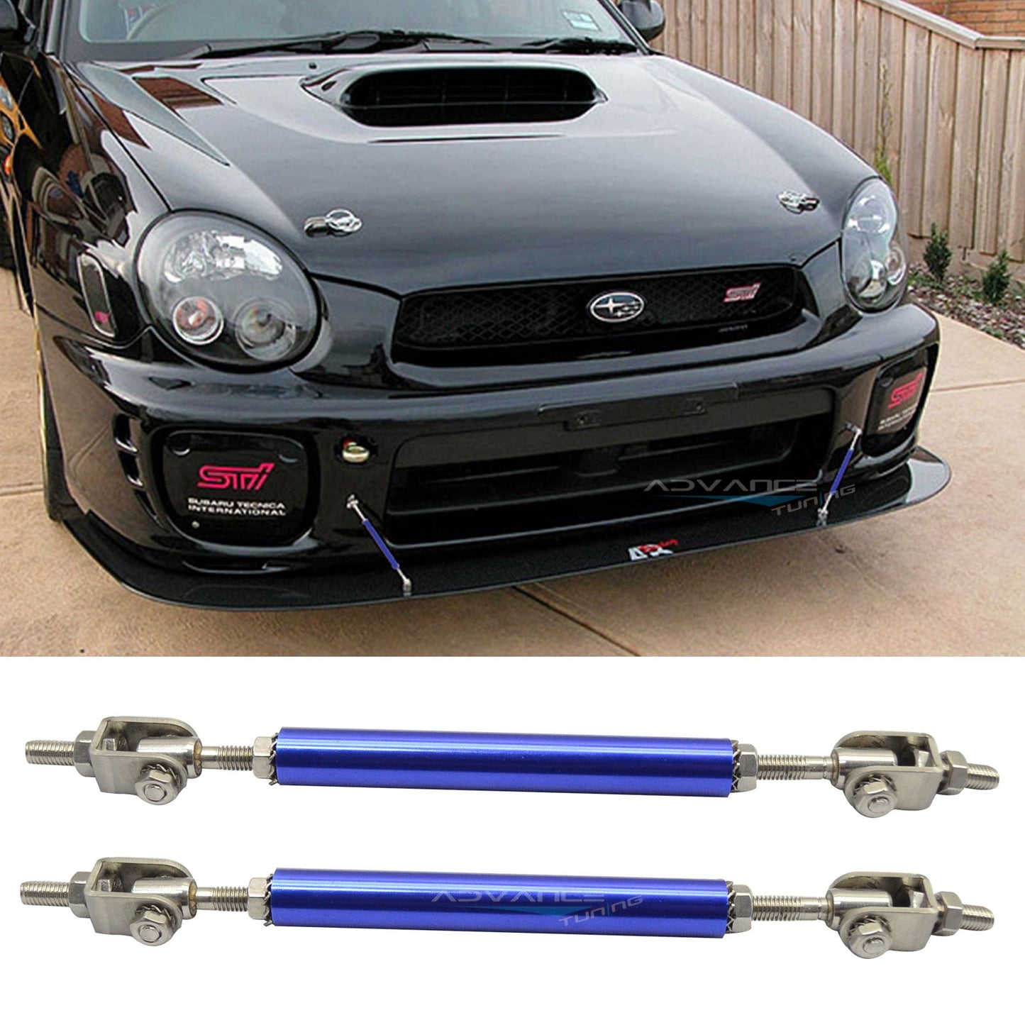 Universal Adjustable 5.5"-8" 2PCS Blue Bumper Lip Splitter Chin Rod
